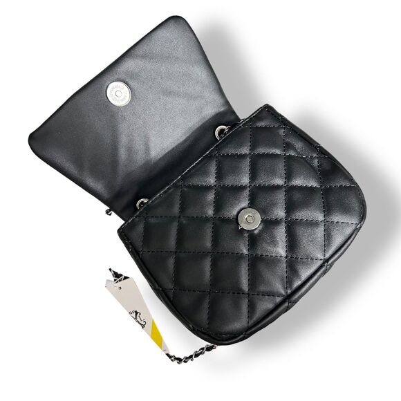 CXL by Christian Lacroix Black Quilted Vegan Leather Shoulder Bag Valo Chain $88 - Picture 5 of 12